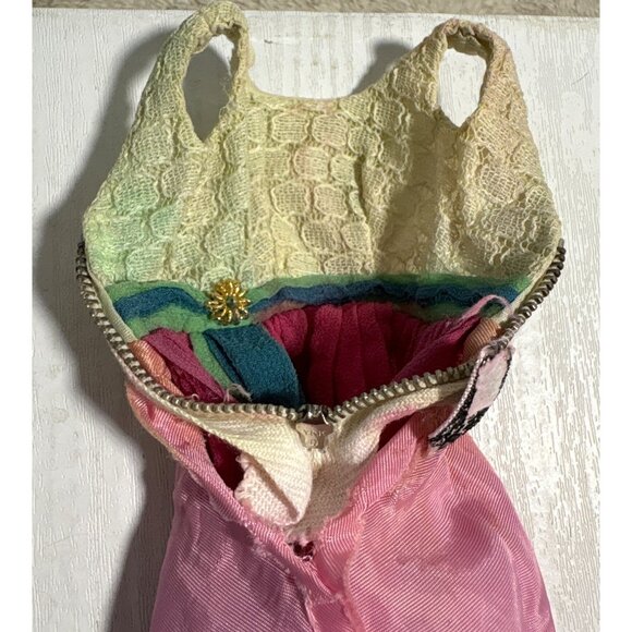 1960's Barbie Gown Fraternity Dance #1638 Lace Bodice Chiffon Skirt Brooch - Picture 11 of 14